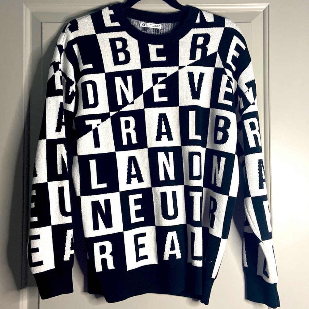 Zara letters sweater